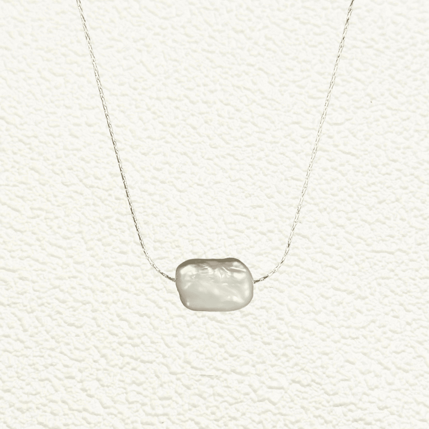 baroque rectangle pearl necklace available in gold-filled and sterling silver chains – minimalist handcrafted pearl jewelry for layering or gifting