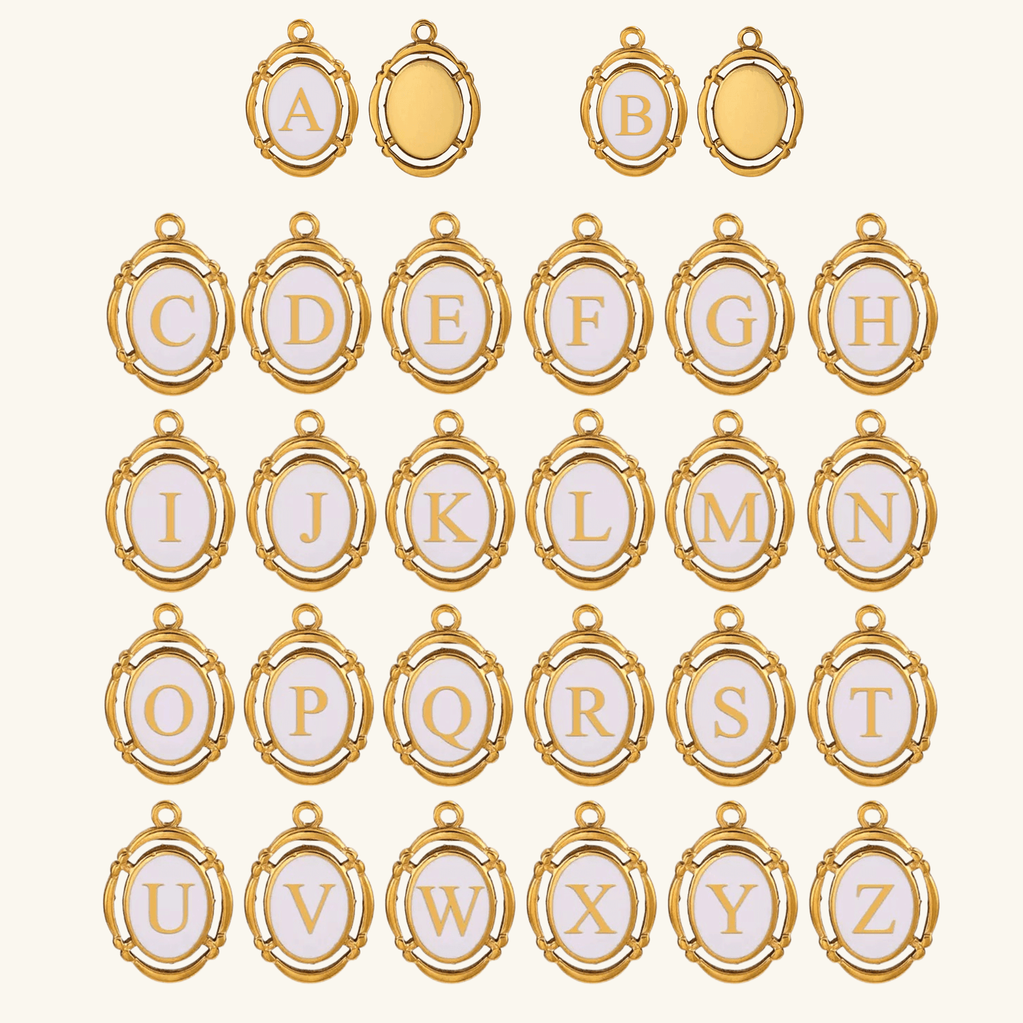 Gold openable link charm necklace with pink Swarovski birthstone and freshwater pearl on waterproof chain, customisable to add any charms