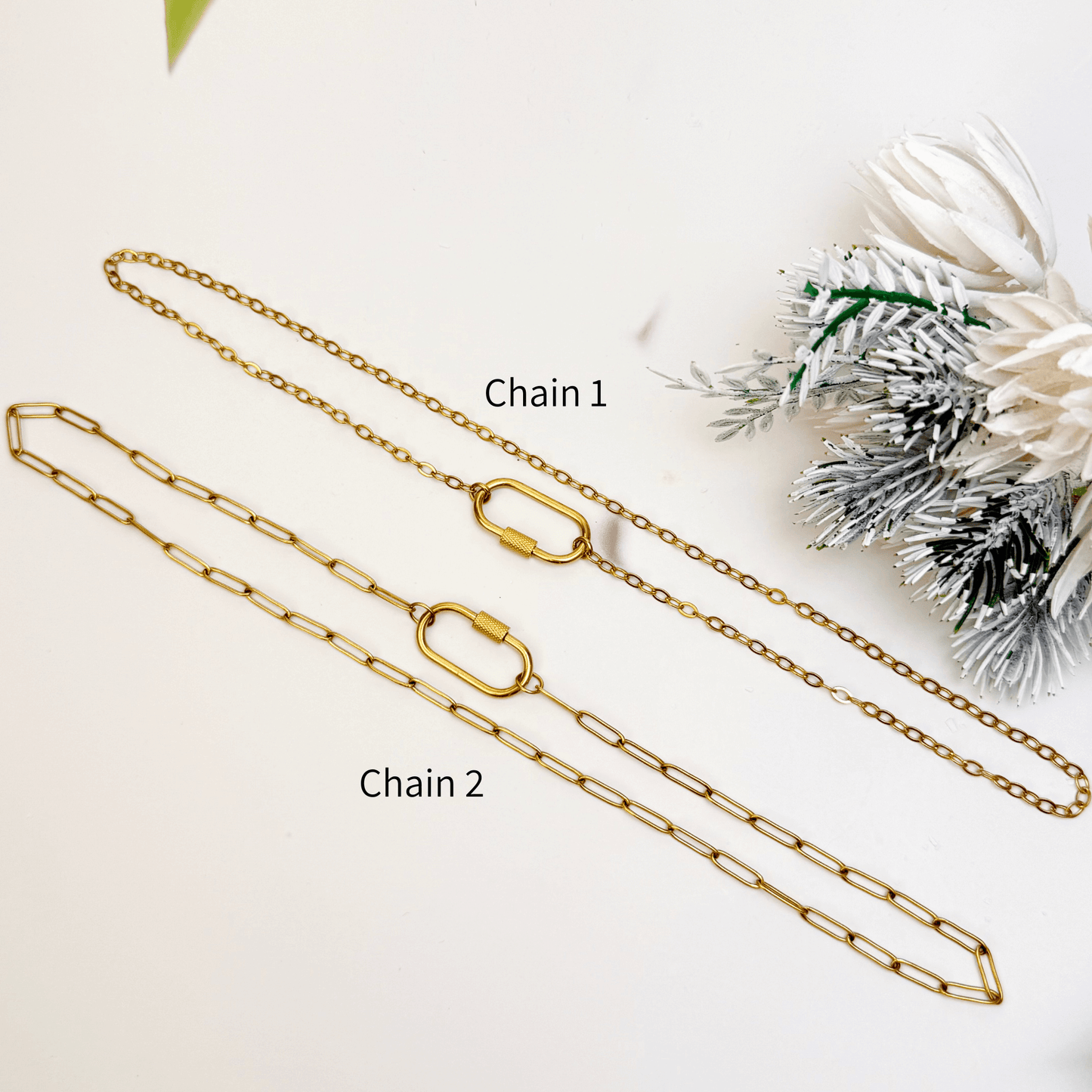 Custom rectangular ring necklace with detachable charms – initial, evil eye, and heart for love and protection.