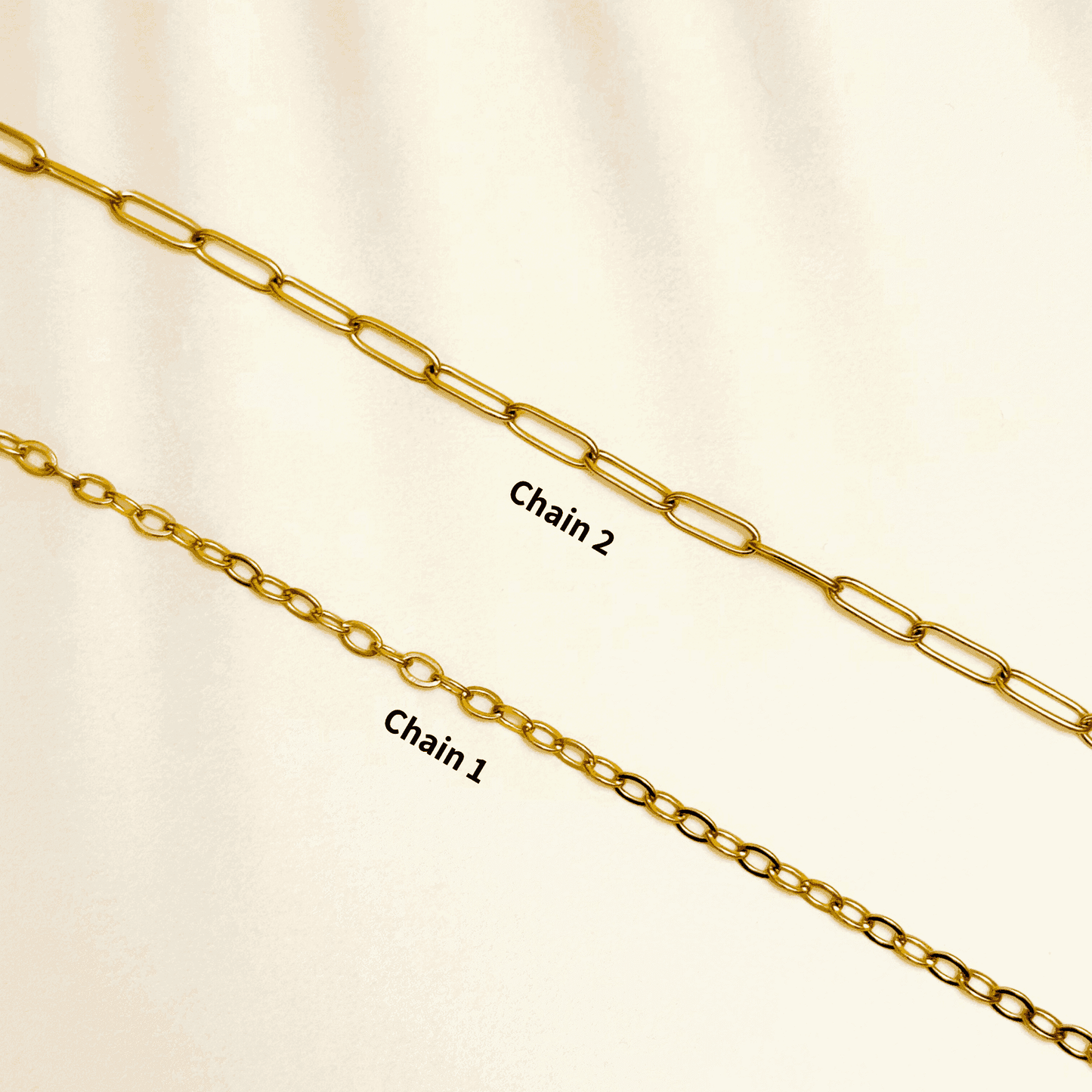 Custom gold charm necklace with medium link chain and celestial charms – mix and match your style