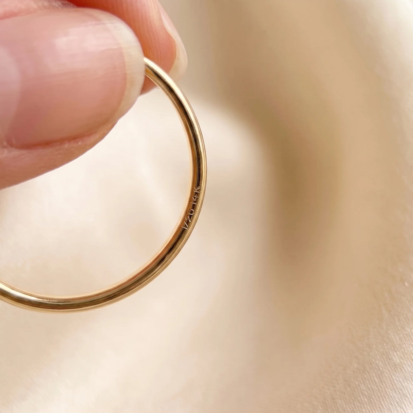 Dainty 14K gold filled stacking ring with three clear cubic zirconia stones