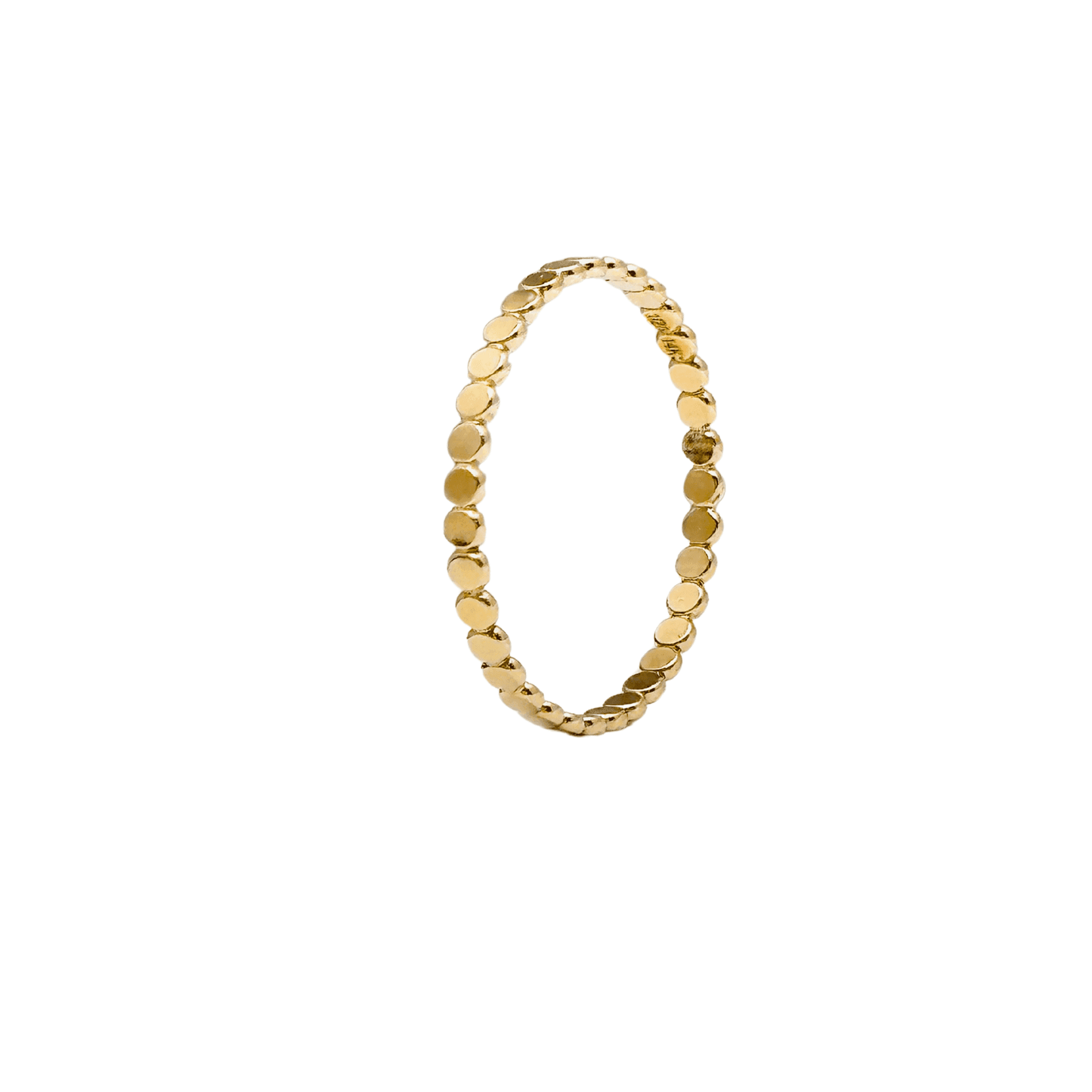 gold-filled flat disc stackable ring, minimalist jewellery with a sleek and elegant design.