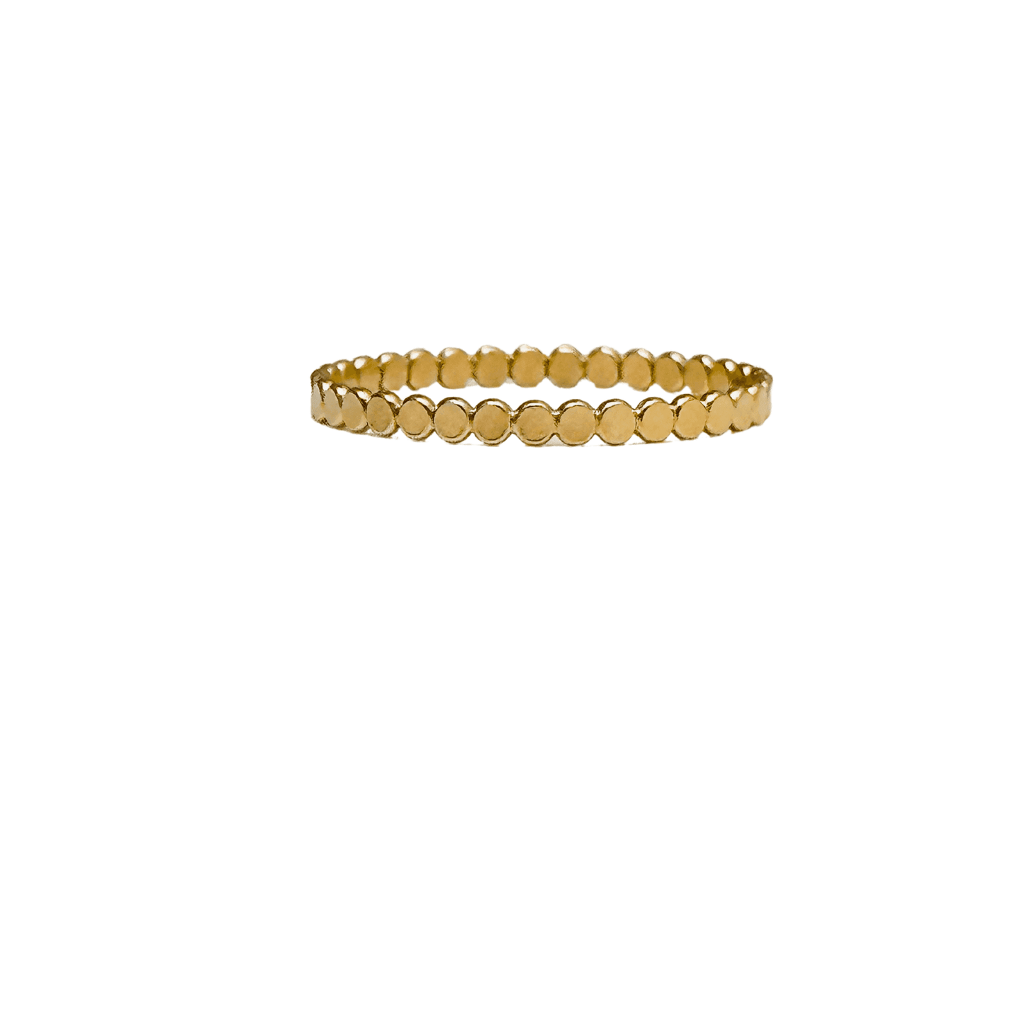 gold-filled flat disc stackable ring, minimalist jewellery with a sleek and elegant design.