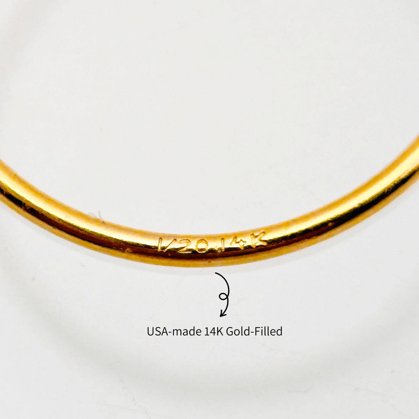 usa made 14k gold filled stackable ring, minimalist and sleek design, perfect for everyday wear or stacking with other rings.