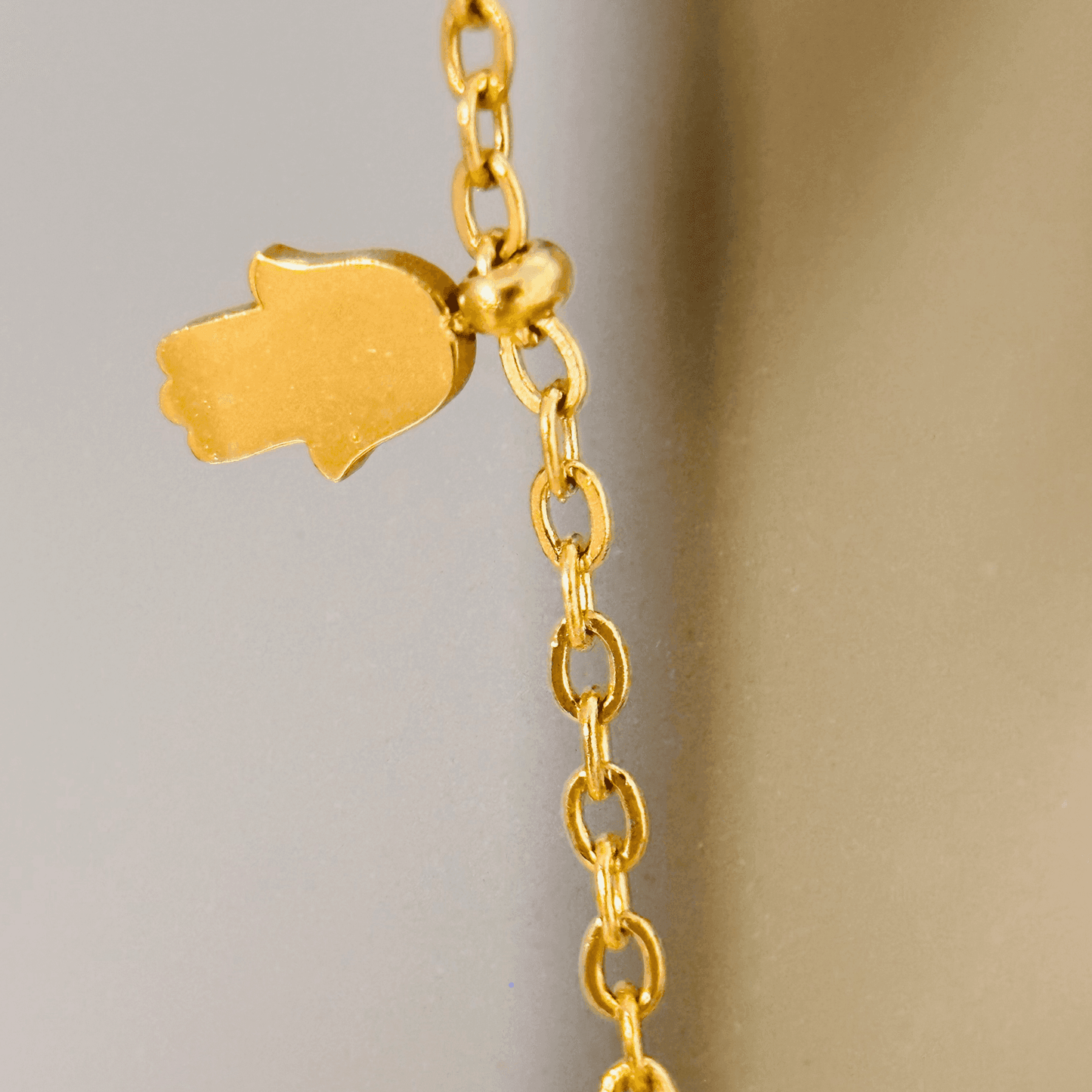 Gold Hamsa Hand & Zircon Necklace – Waterproof & Tarnish-Resistant