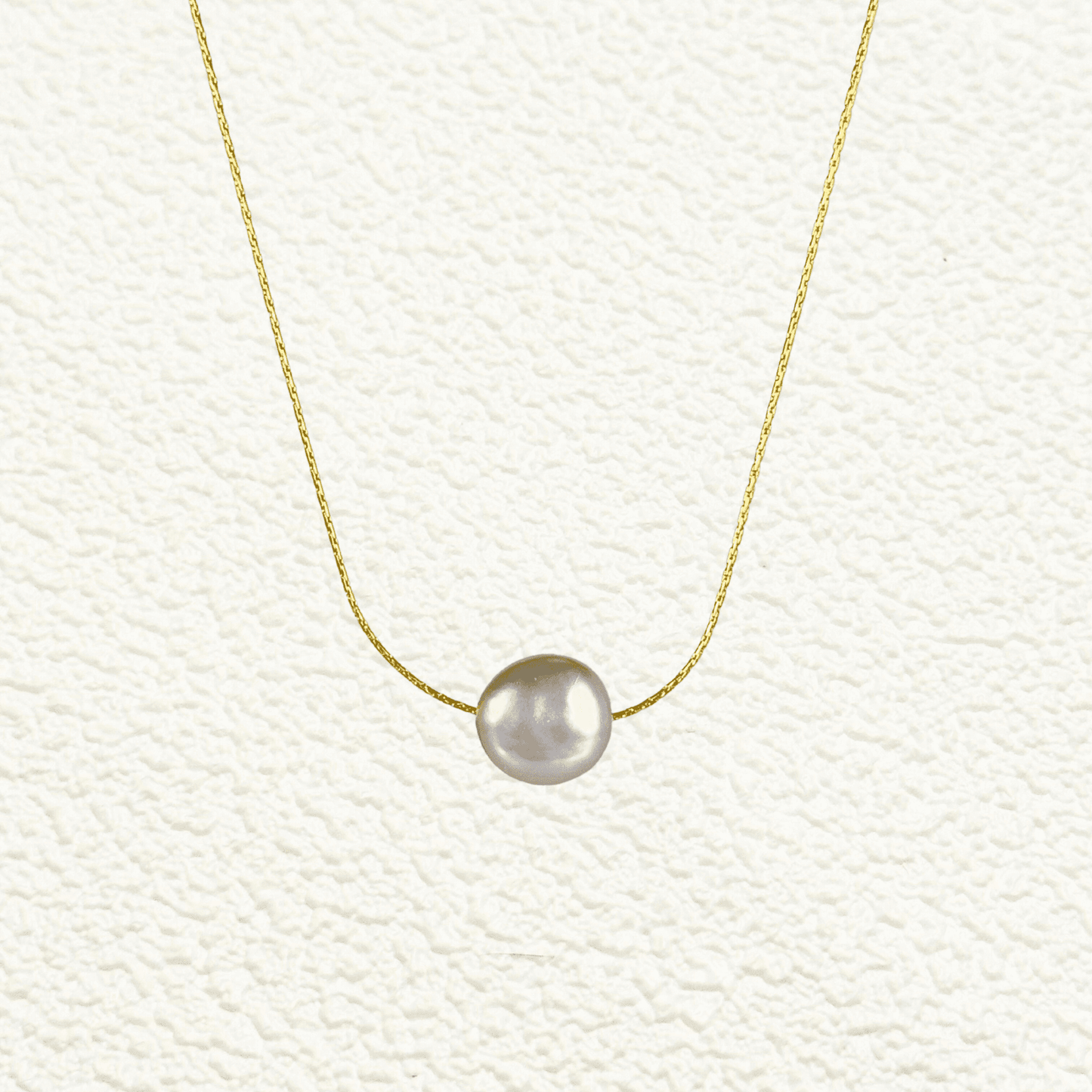 necklace with single freshwater coin pearl on gold filled and sterling silver chains – minimalist dainty pearl jewellery for layering or gifting