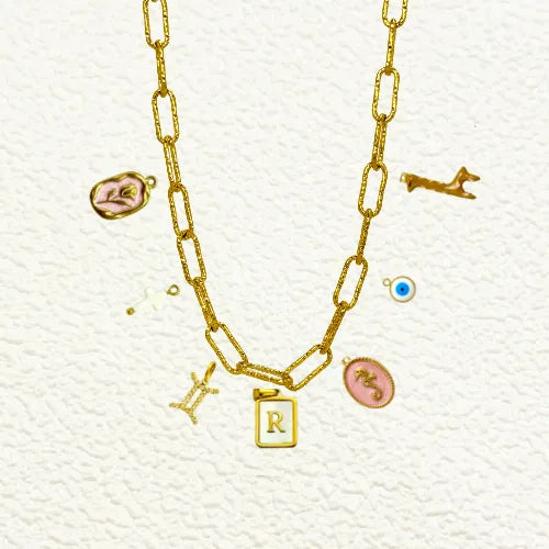 Custom Extra Thick Linked Chain Charm Necklace