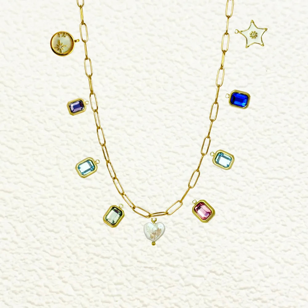 DYO – Gold Charm Necklace (Medium Linked Chain)