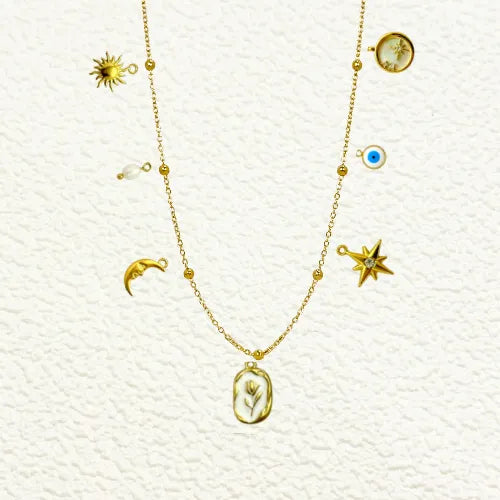 DYO – Gold Charm Necklace (Thin Linked Chain)