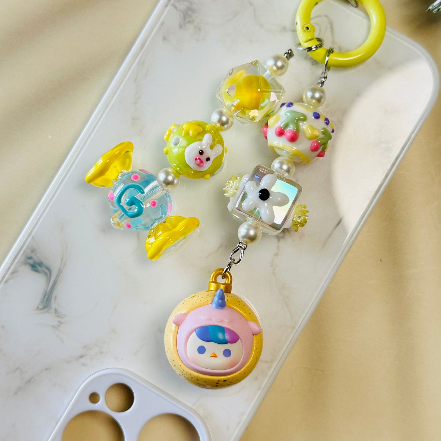 Cute Genuine Pop Mart Pop Bean Keychain