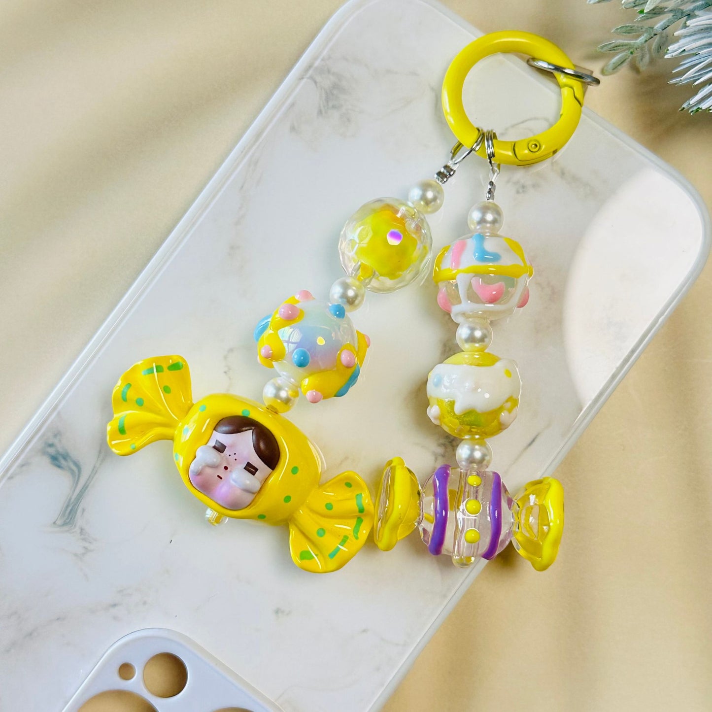 Cute Genuine Pop Mart Pop Bean Keychain