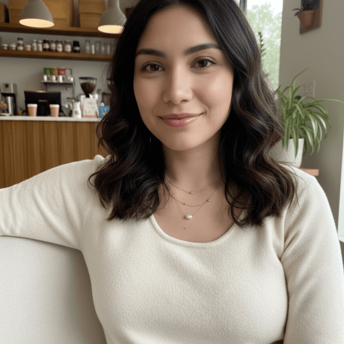 Dainty gold chain necklace with single freshwater pearl, minimalist waterproof design for layering or everyday wear.