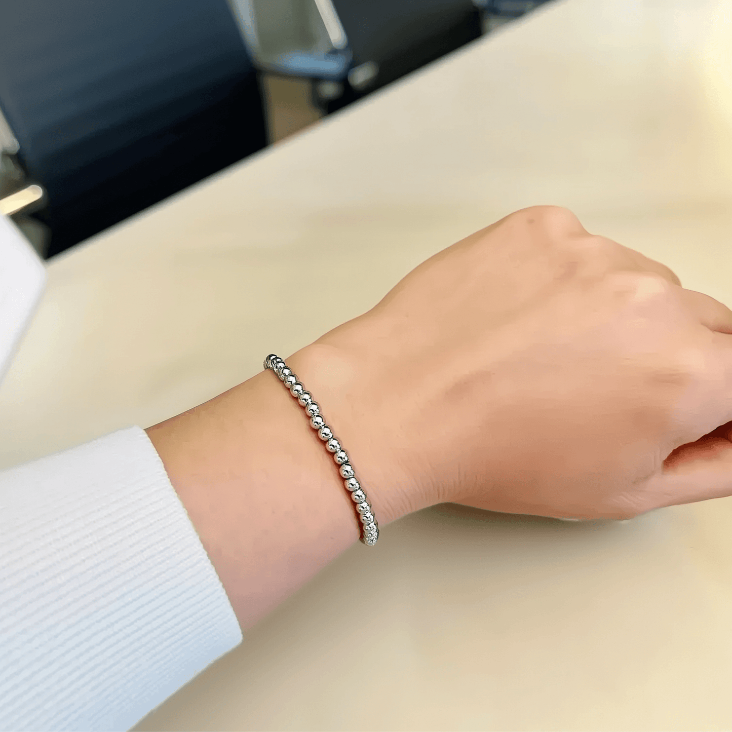 Personalised Swarovski birthstone beaded bracelet in gold-filled and sterling silver options, waterproof and customisable design by MXW Jewellery.