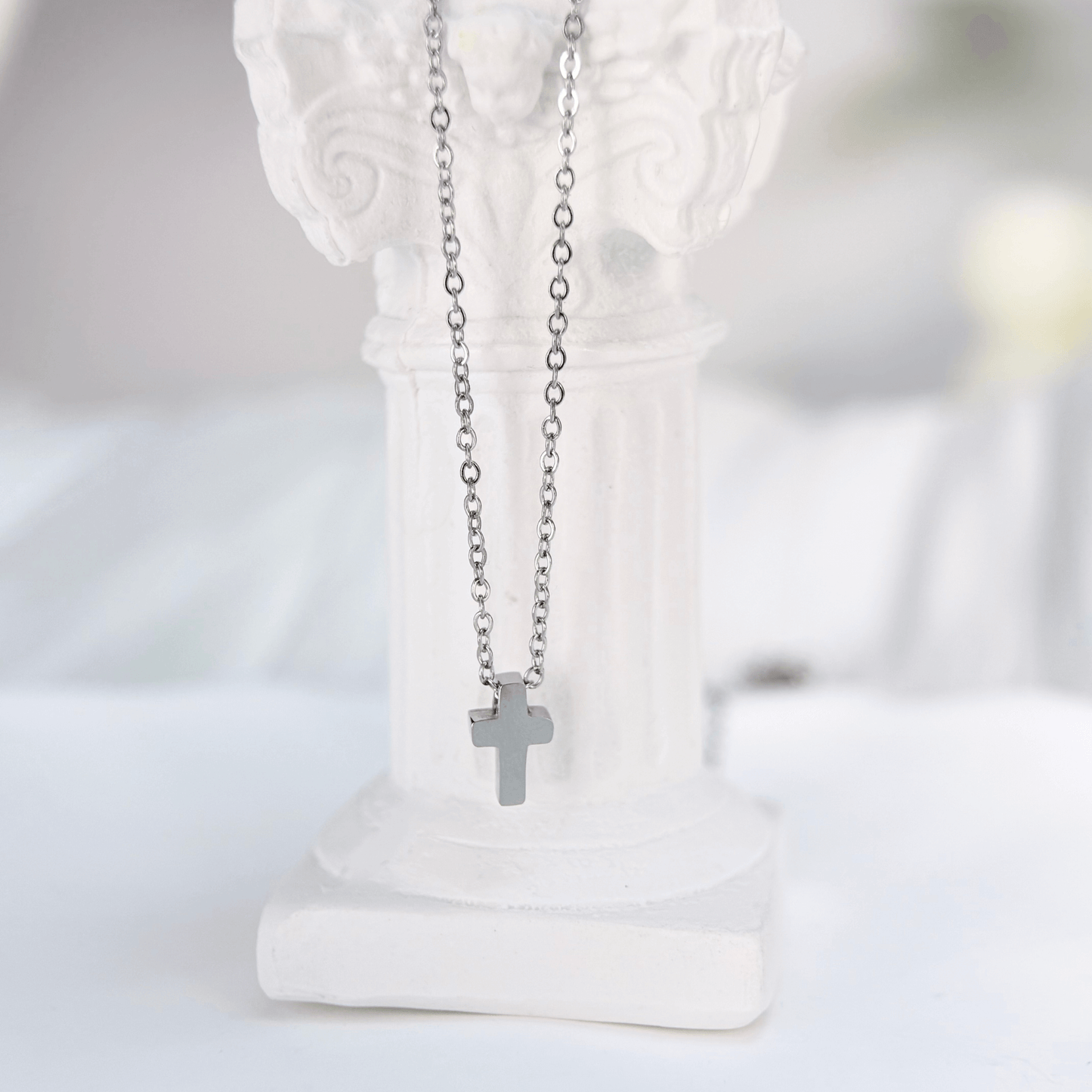 Silver Tiny Cross Necklace