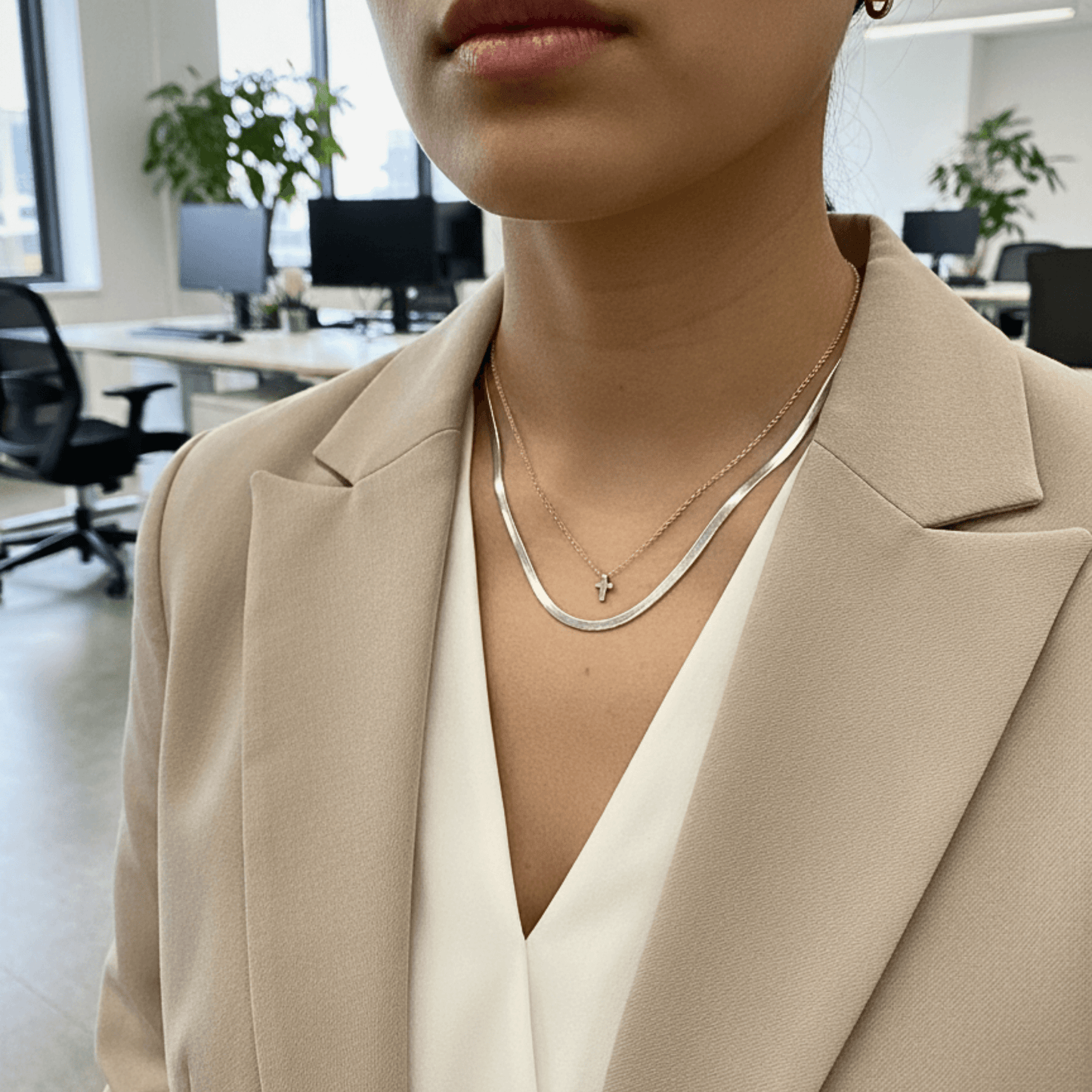 Silver tiny cross necklace symbolising faith and grace – MXW Jewellery