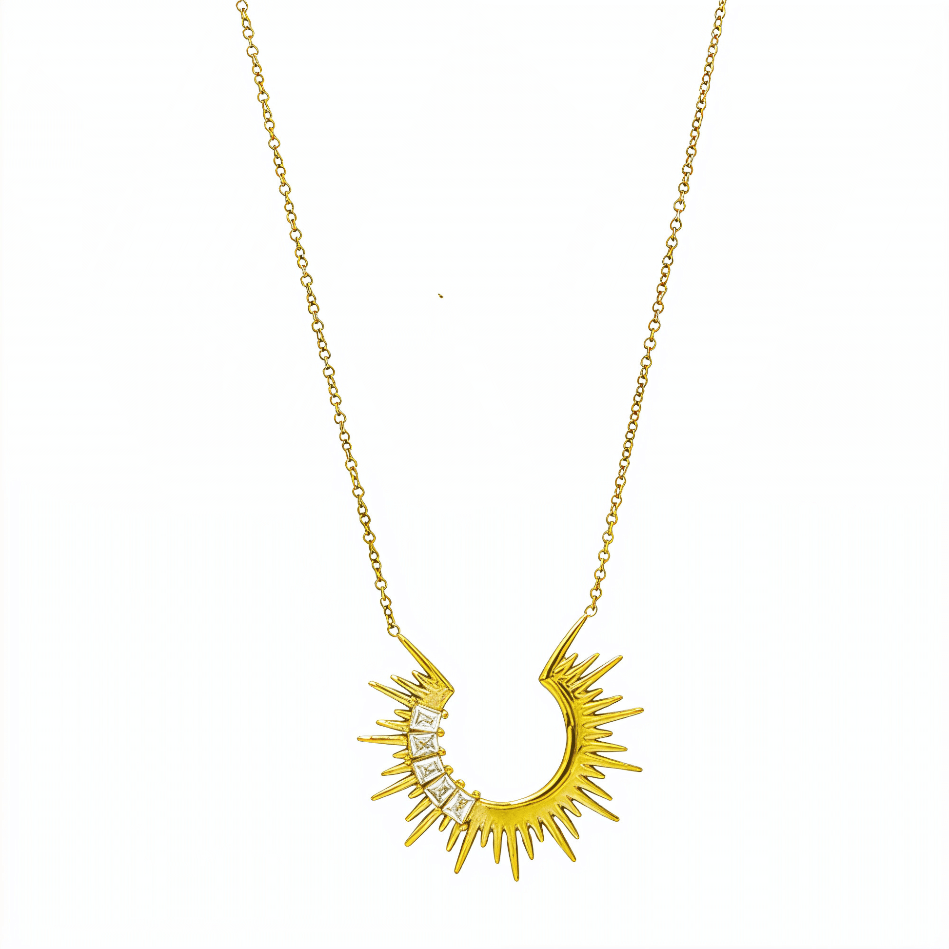Gold Crescent Sunburst Necklace – MXW Jewellery
