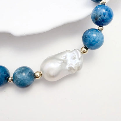 Apatite Baroque Pearl Gold Necklace