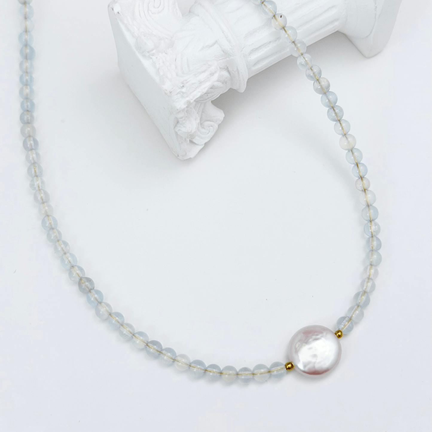Aquamarine Baroque Pearl Necklace – MXW Jewellery