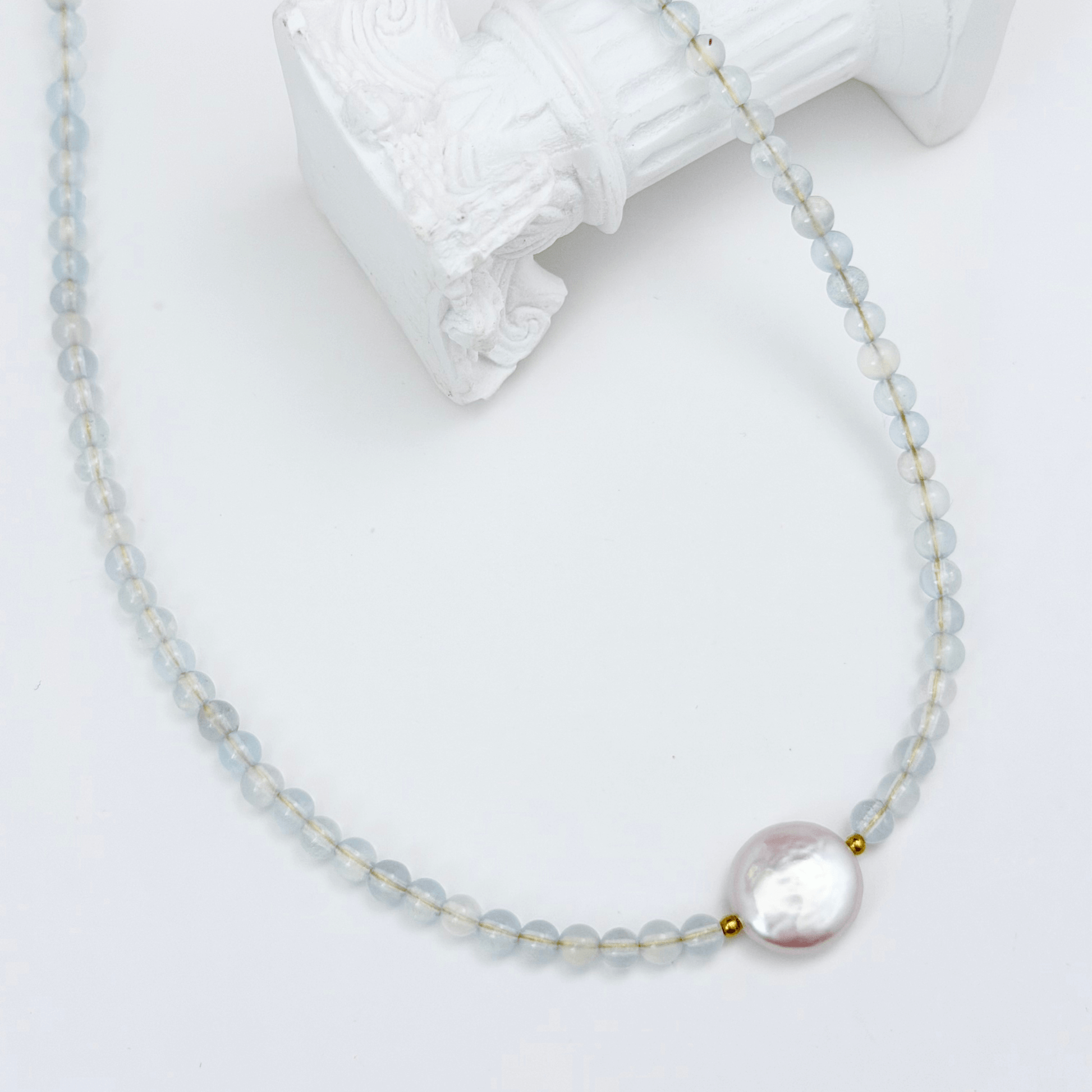 Aquamarine Baroque Pearl Necklace – MXW Jewellery