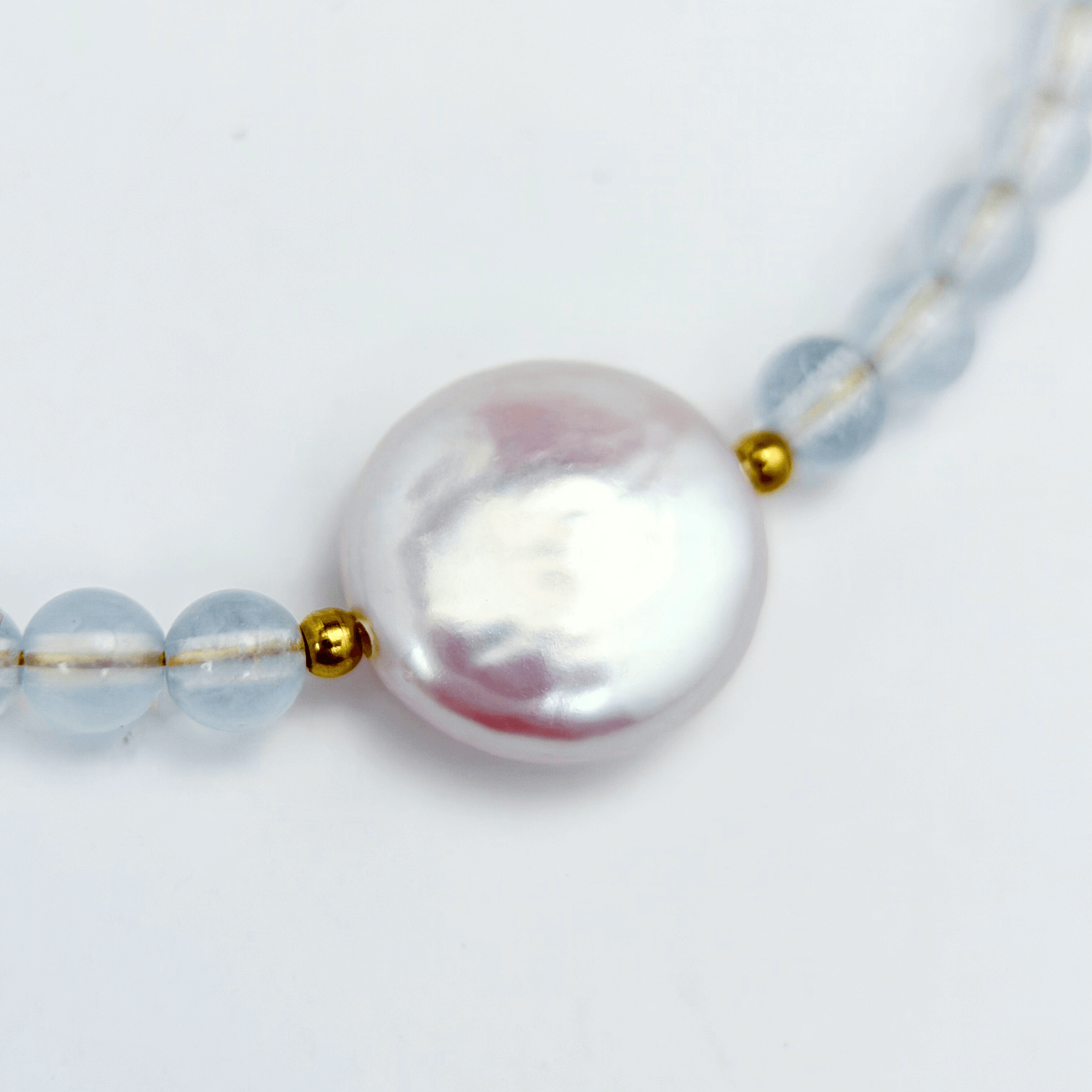 Aquamarine Baroque Pearl Necklace – MXW Jewellery