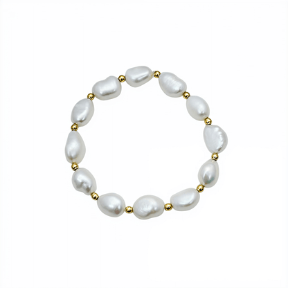 Baroque Pearl and 14K Gold Filled Beaded Bracelet - MXW Jewellery Australia.