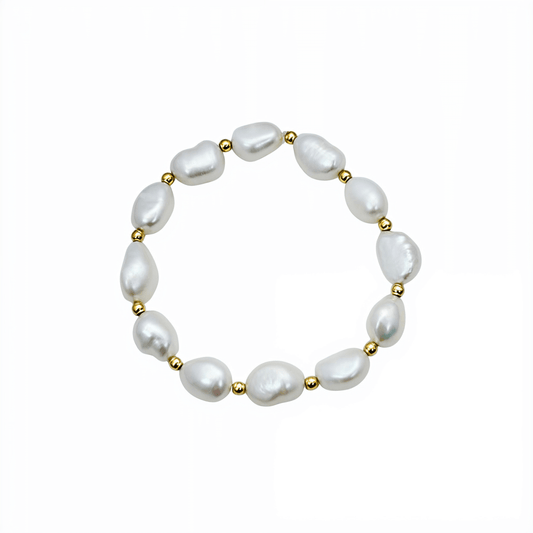 Baroque Pearl and 14K Gold Filled Beaded Bracelet - MXW Jewellery Australia.