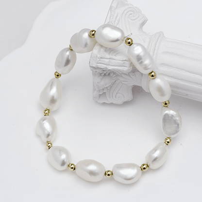 Baroque Pearl and 14K Gold Filled Beaded Bracelet - MXW Jewellery Australia.