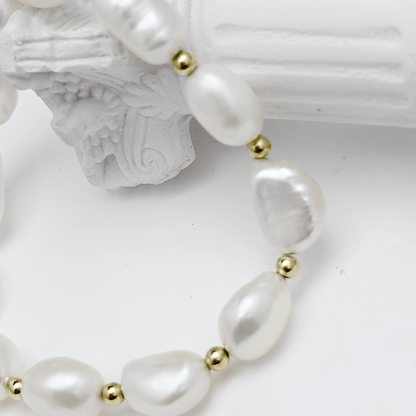 Baroque Pearl and 14K Gold Filled Beaded Bracelet - MXW Jewellery Australia.