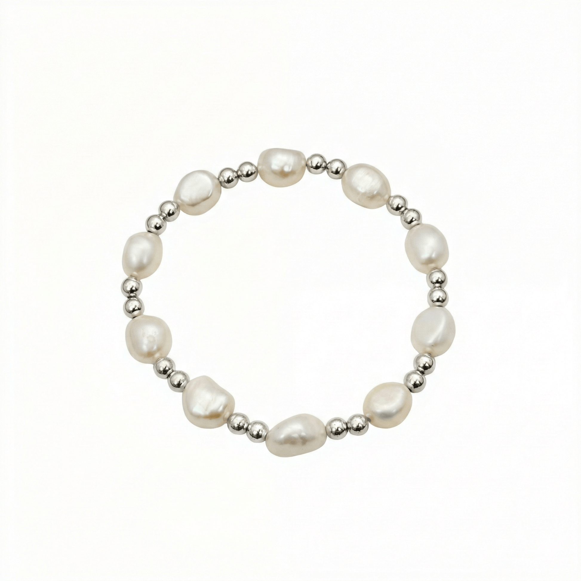Baroque pearl spacer sterling silver bracelet – handmade in AU – MXW Jewellery