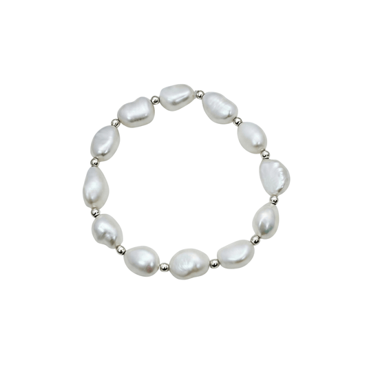 Baroque pearl sterling silver bracelet – everyday meaningful jewellery – MXW