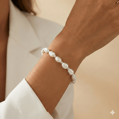 Baroque pearl sterling silver bracelet – everyday meaningful jewellery – MXW