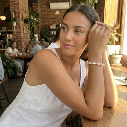 Baroque pearl sterling silver bracelet – everyday meaningful jewellery – MXW