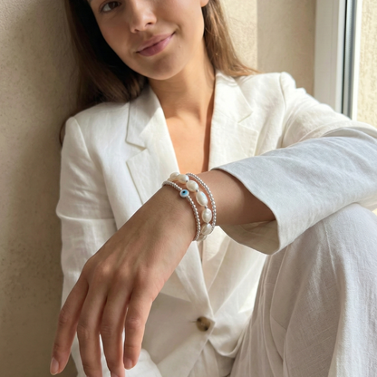 Baroque pearl sterling silver bracelet – everyday meaningful jewellery – MXW