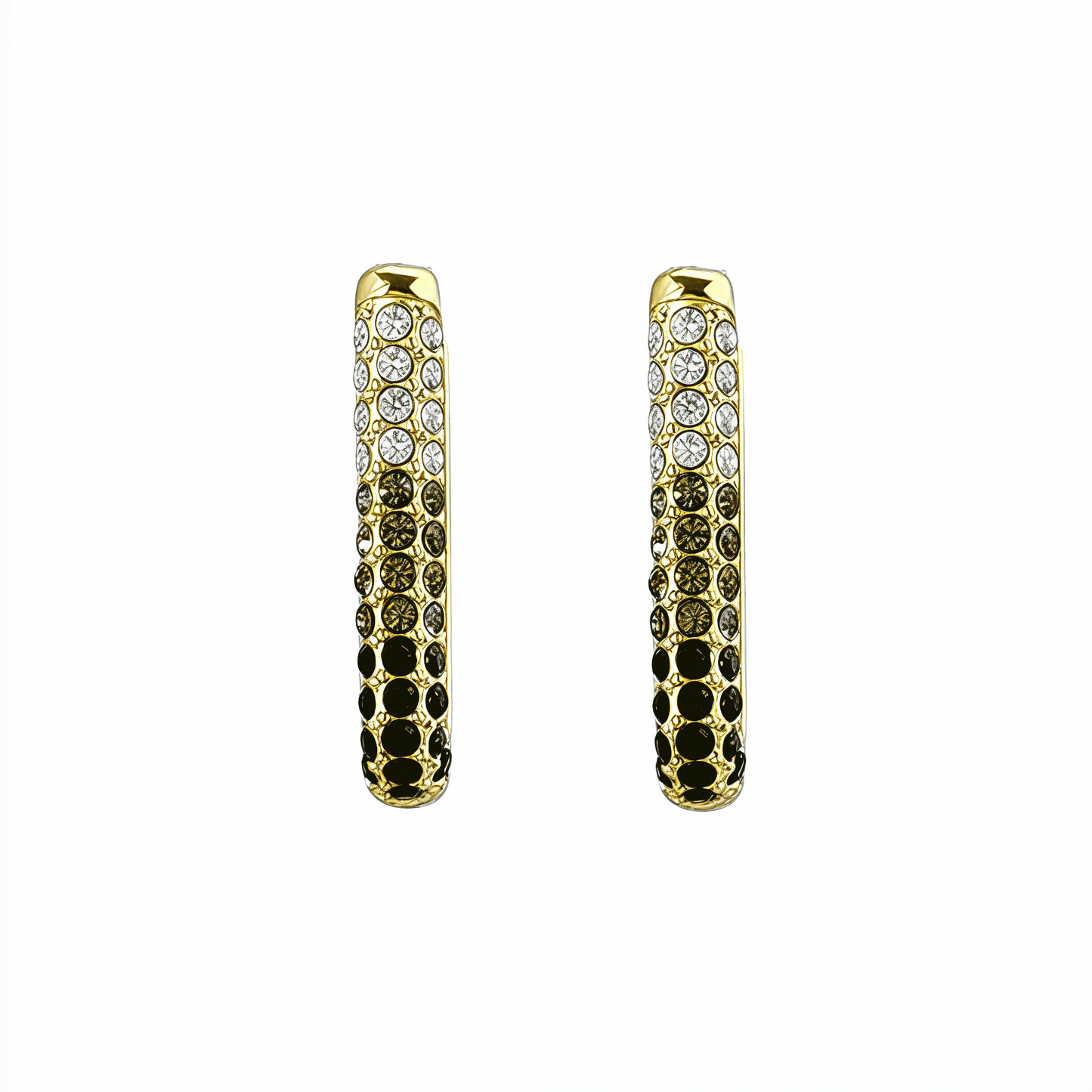 Black & White Pavé Gold Huggie Earrings – MXW Jewellery