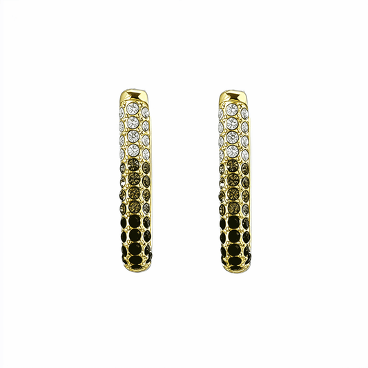 Black & White Pavé Gold Huggie Earrings – MXW Jewellery