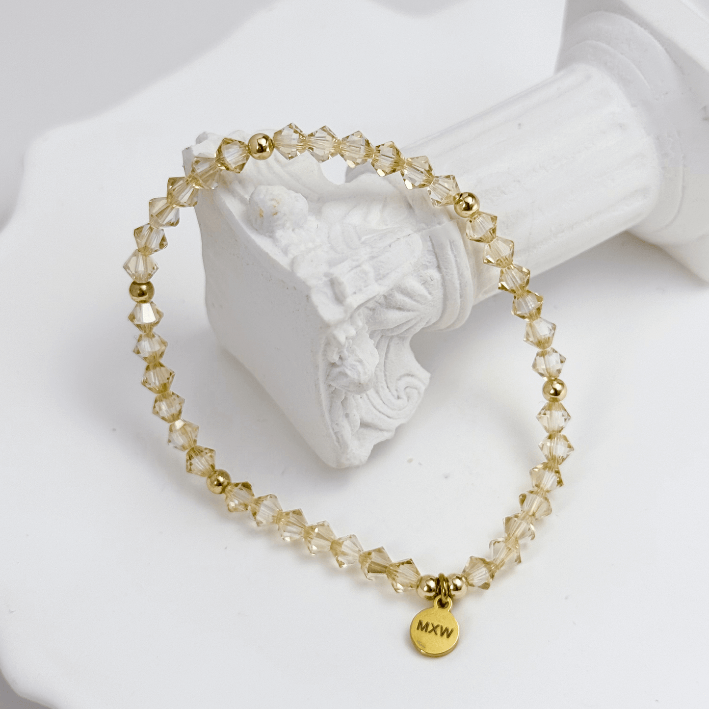 Champagne Crystal & Gold Bracelet