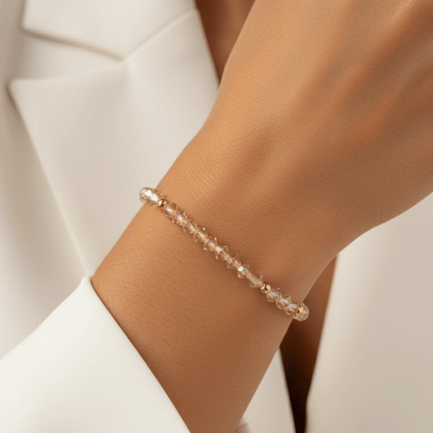 Champagne Crystal & Gold Bracelet