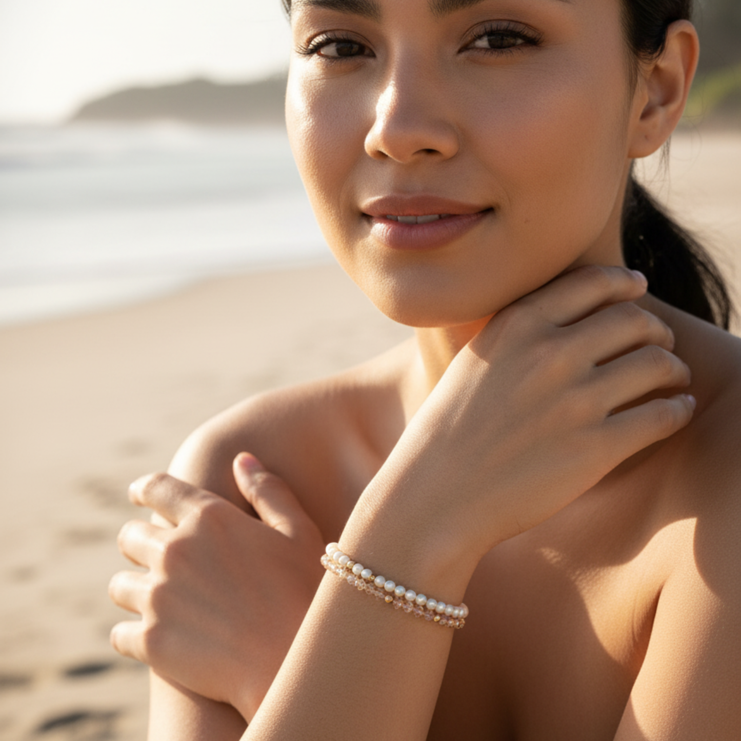 Champagne Crystal & Gold Bracelet