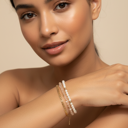 Champagne Crystal & Gold Bracelet