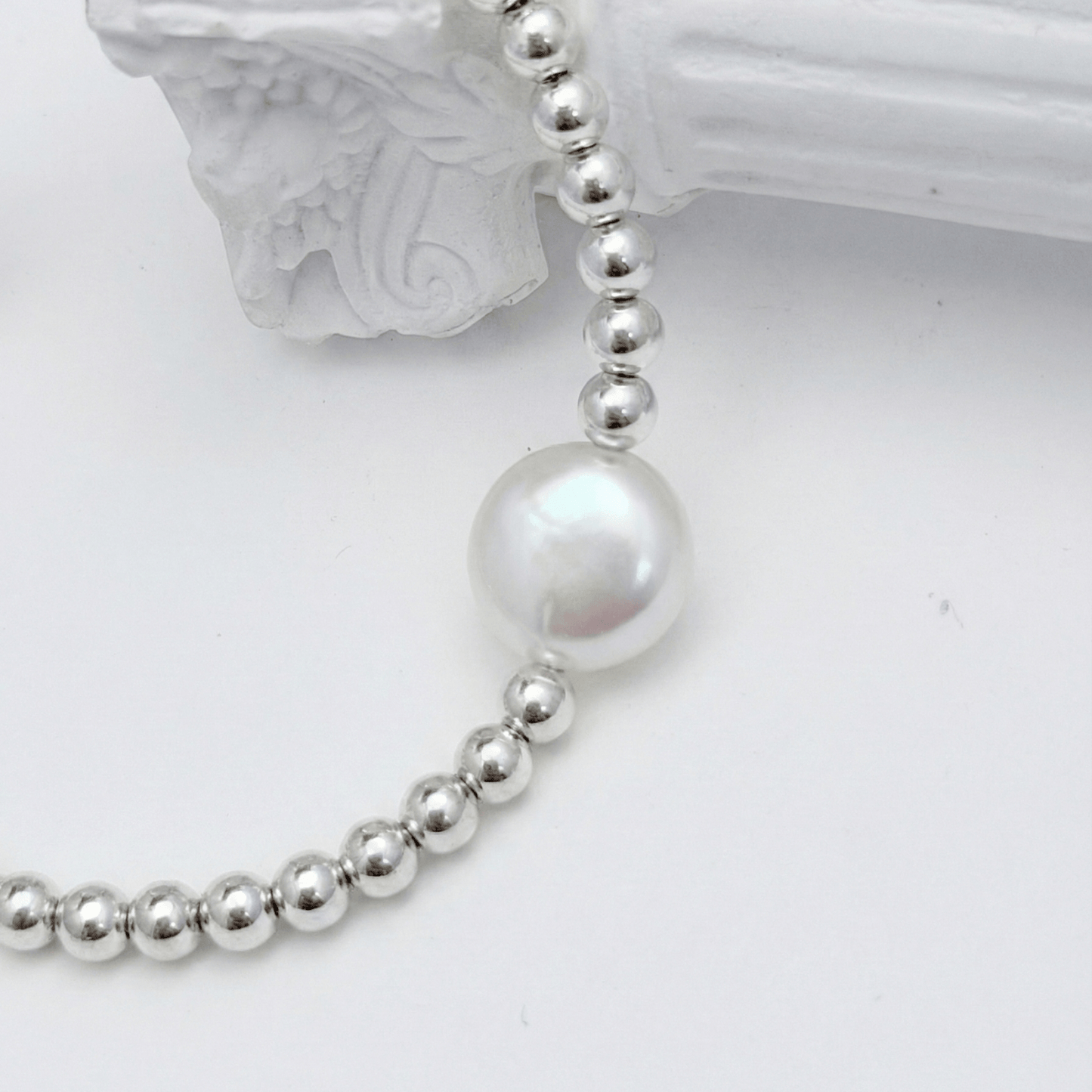 Coin pearl sterling silver bracelet – handmade in AU – MXW Jewellery