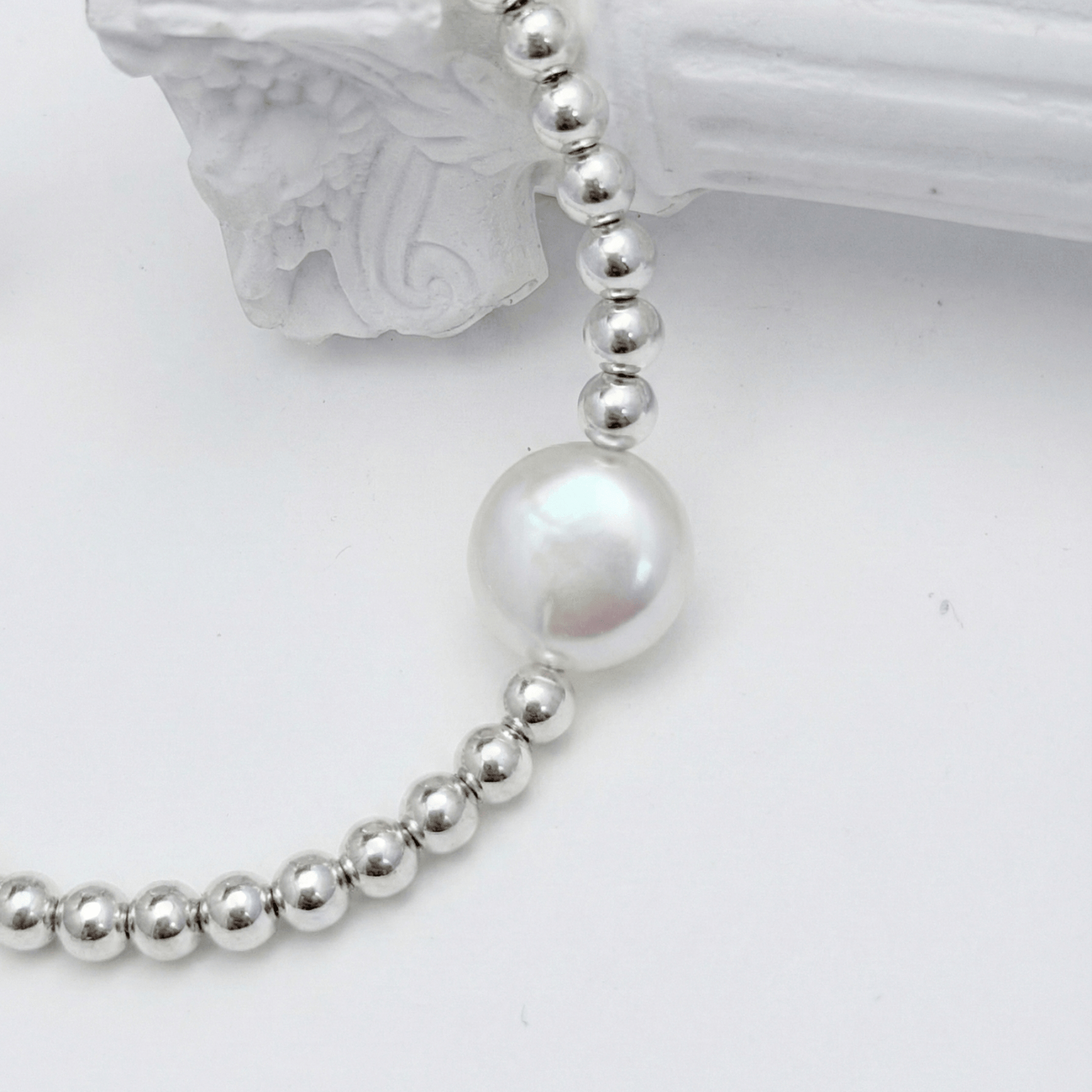 Coin pearl sterling silver bracelet – handmade in AU – MXW Jewellery