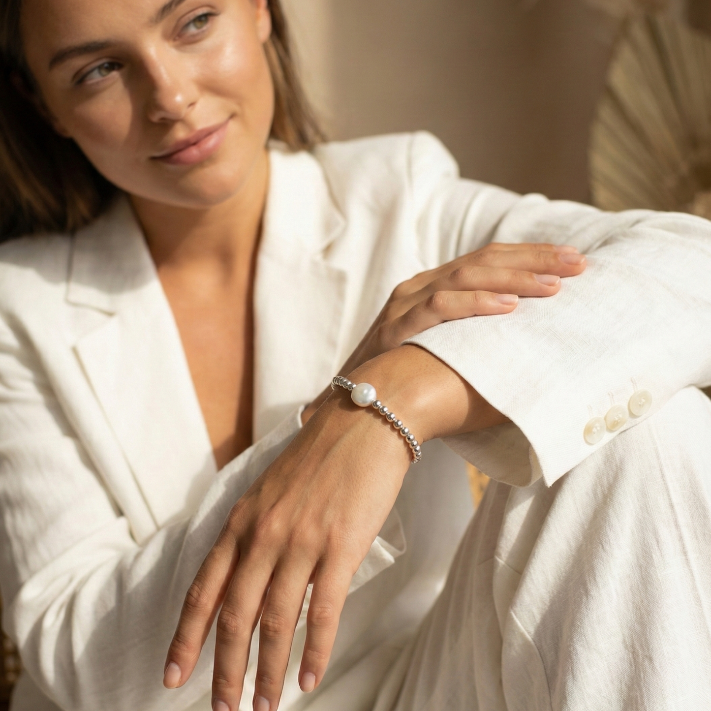 Coin pearl sterling silver bracelet – handmade in AU – MXW Jewellery