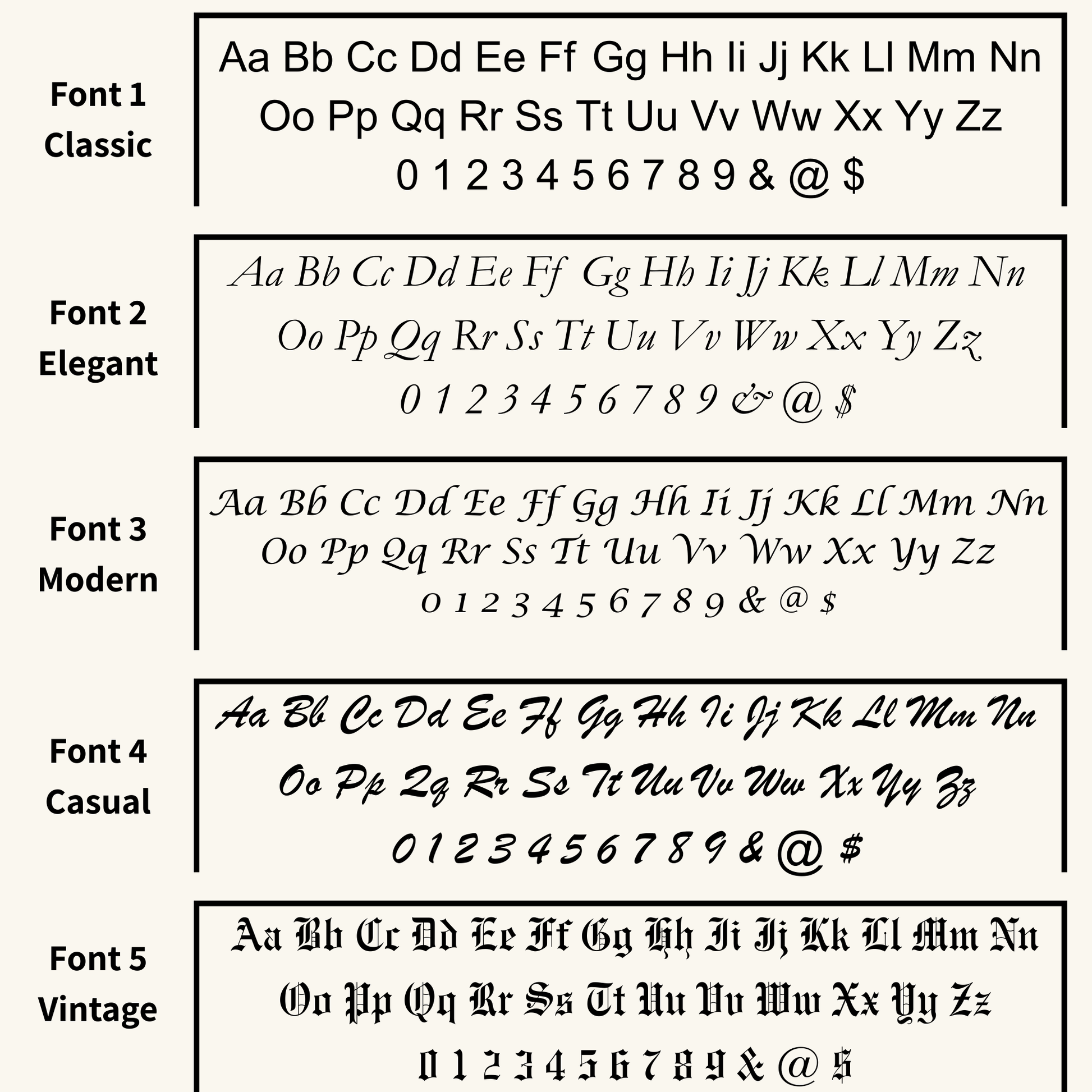 mxw jewellery engrave font types