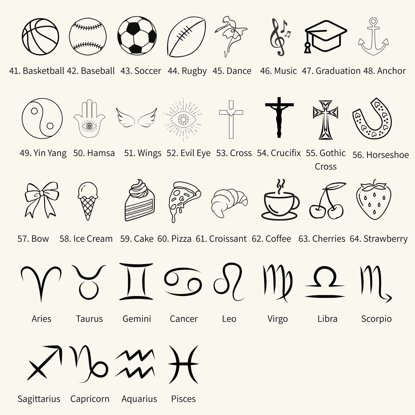 mxw jewellery engrave symbols & zodiac