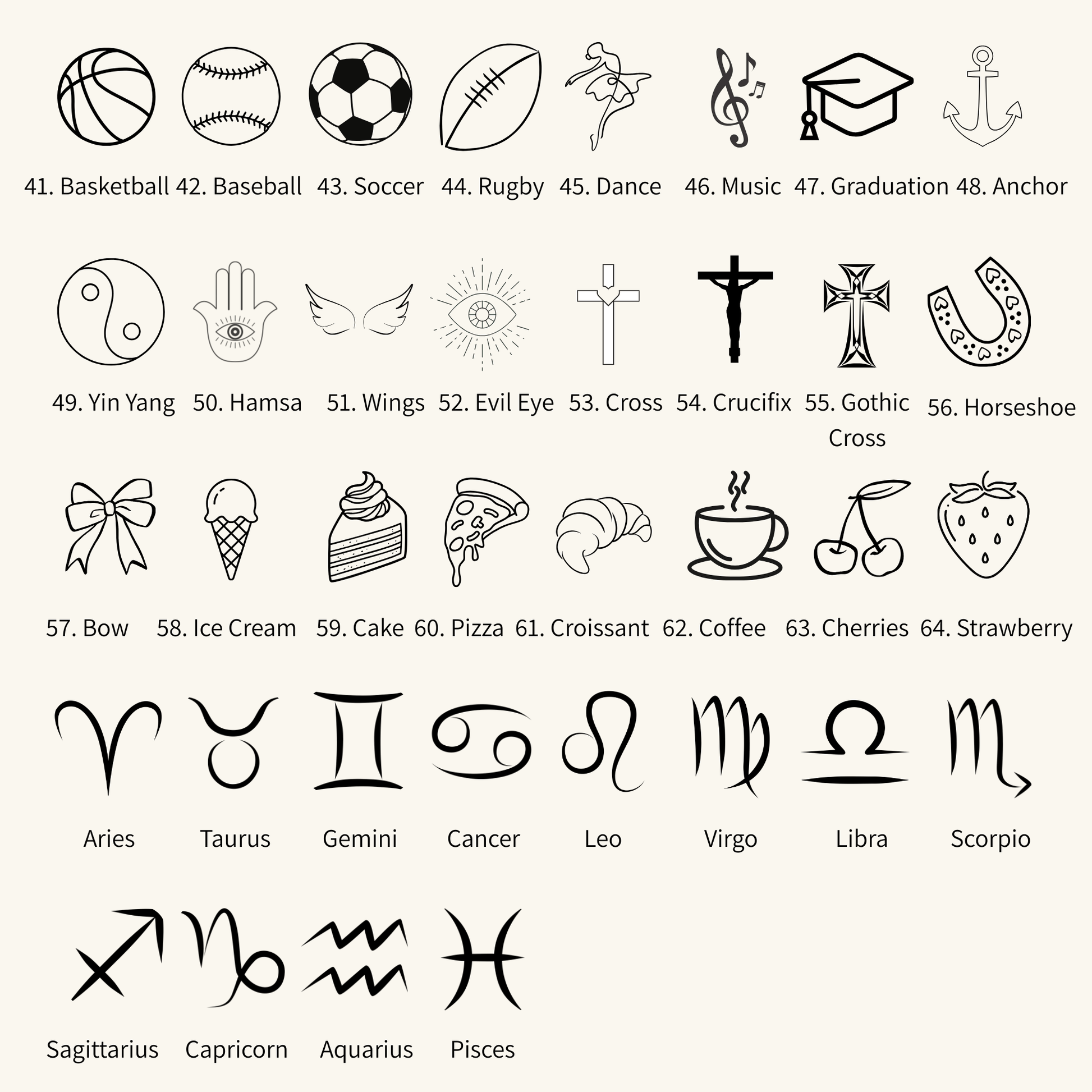 mxw jewellery engrave symbols & zodiac
