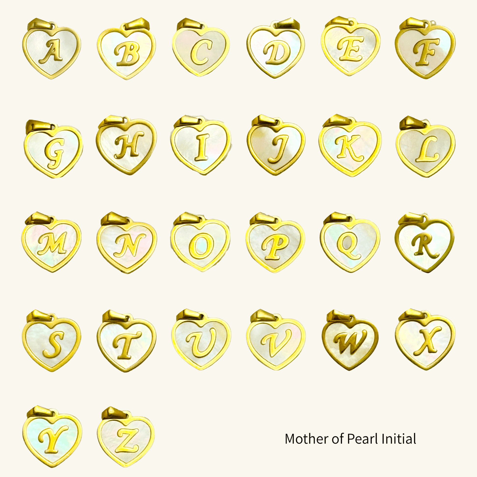 A-Z heart shape hell initial charm