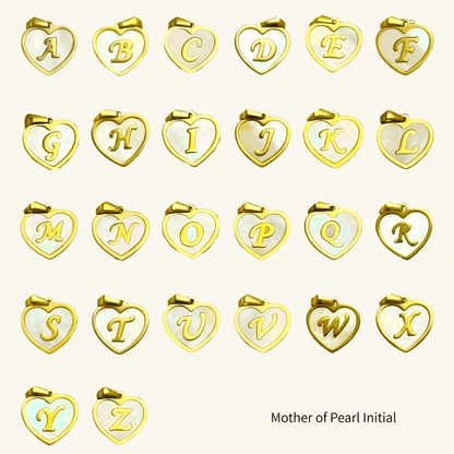 A-Z heart shape hell initial charm