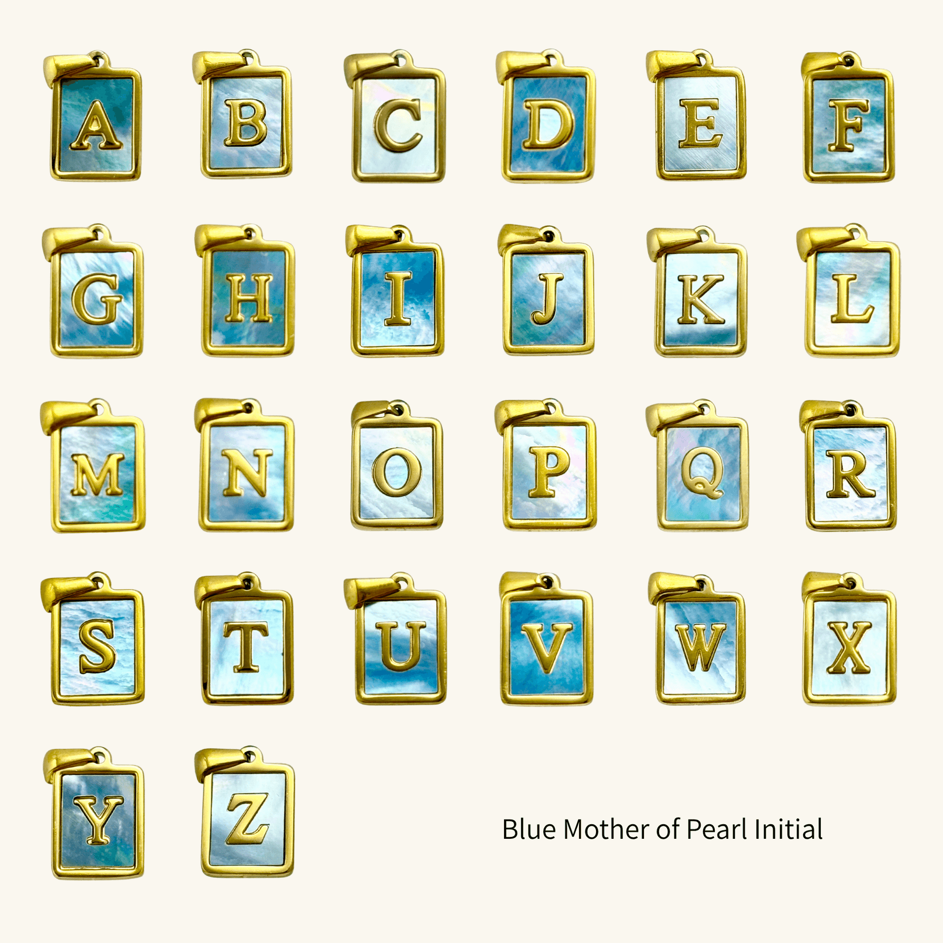 A-Z bar shape blue shell initial charm