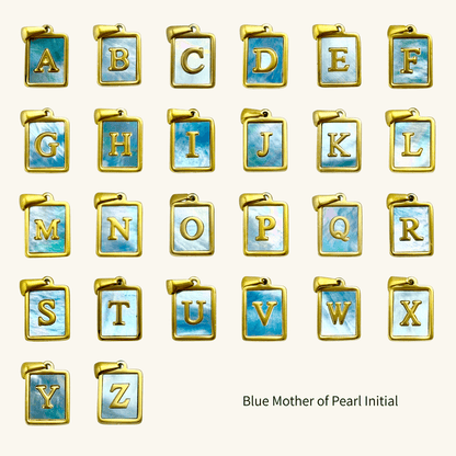 A-Z bar shape blue shell initial charm