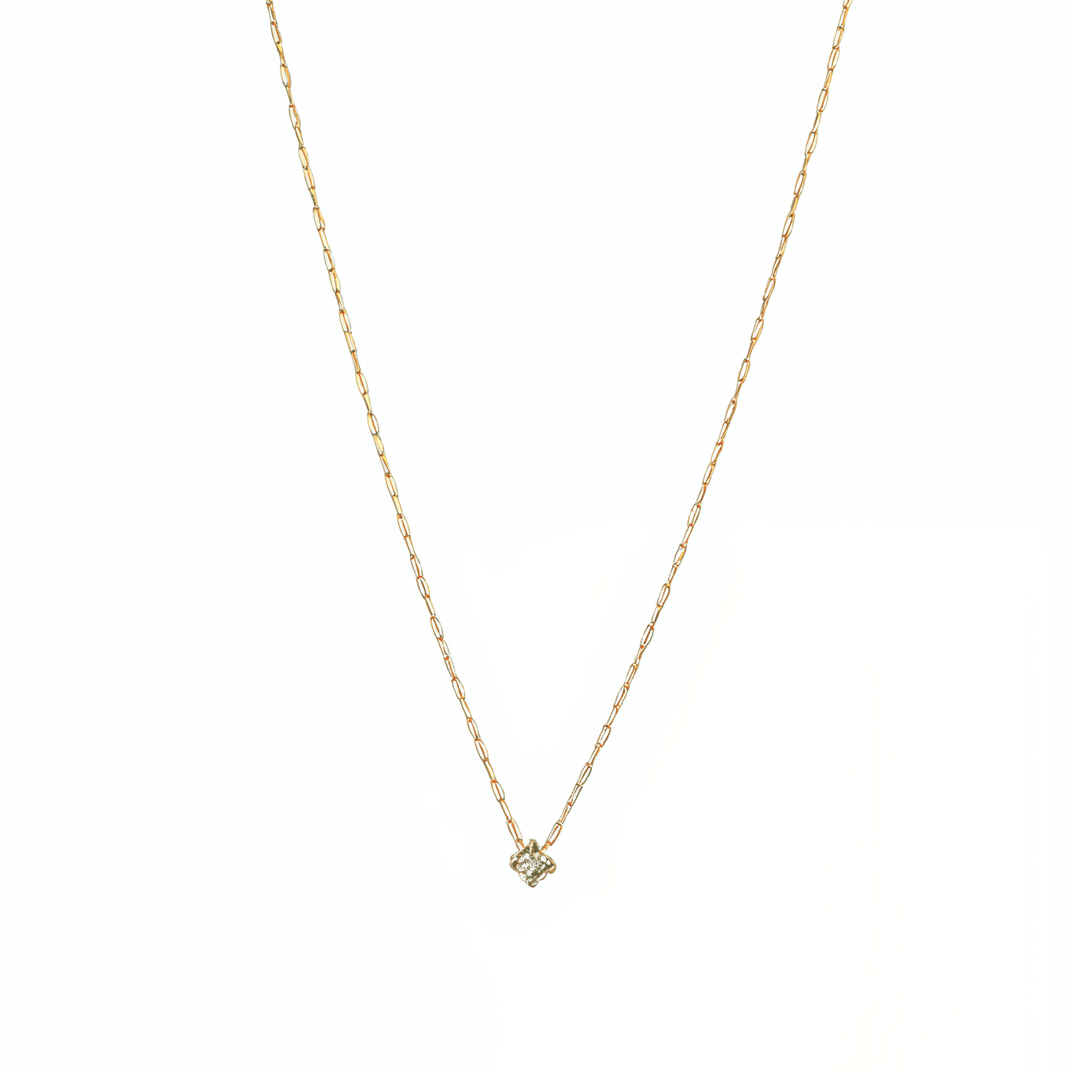 Dainty gold birthstone necklace with sparkling Swarovski element, minimalist and elegant design for everyday wear.